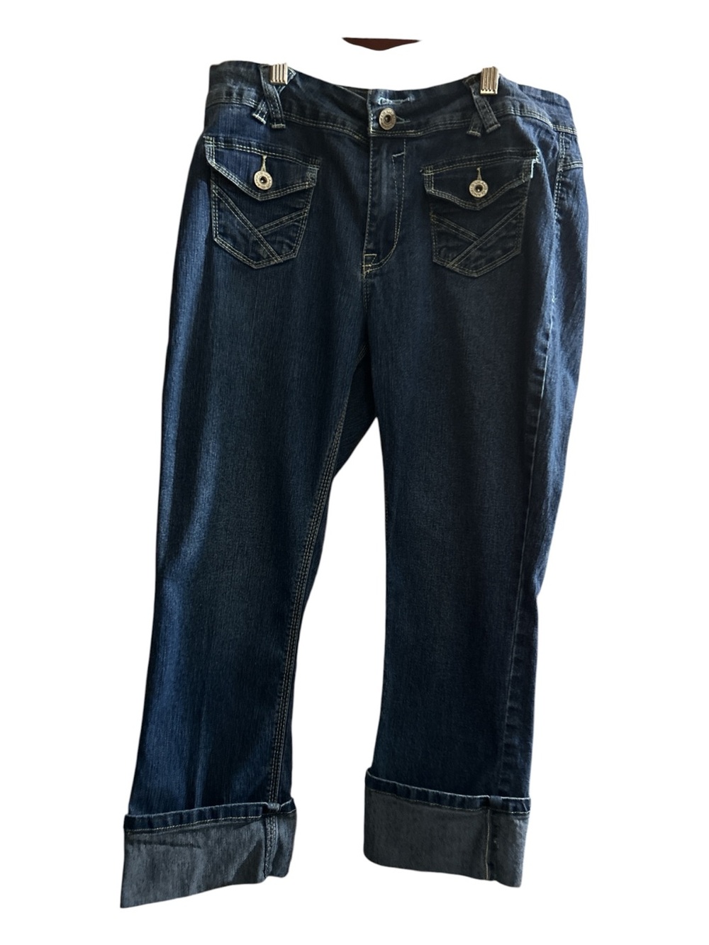 Angels Dark Blue Cuffed Women's Jeans